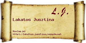Lakatos Jusztina névjegykártya
