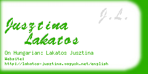 jusztina lakatos business card